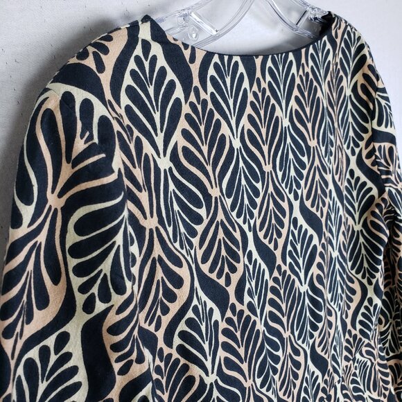 Free People Gia Shift Printed Mini Dress Bell Sleeve Lace-up 70s Bohemian size S - Picture 9 of 16